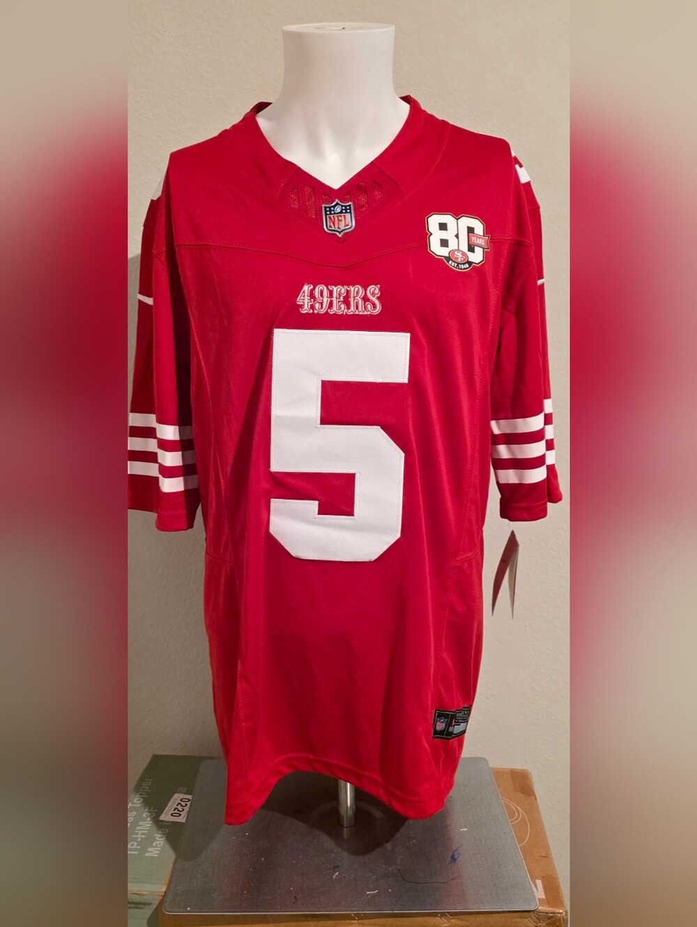 San Francisco 49ers Mike Evans Jersey W/80 Years Patch